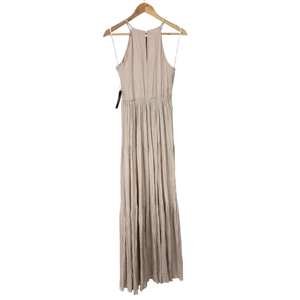 Lulus NWT For Life Beige Embroidered Maxi Dress Size S Crocheted Lace Gauzy - Picture 6 of 13